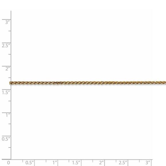 1.4mm 14k Yellow Gold Solid Diamond Cut Spiga Chain Necklace, 20 Inch - Picture 5 of 8